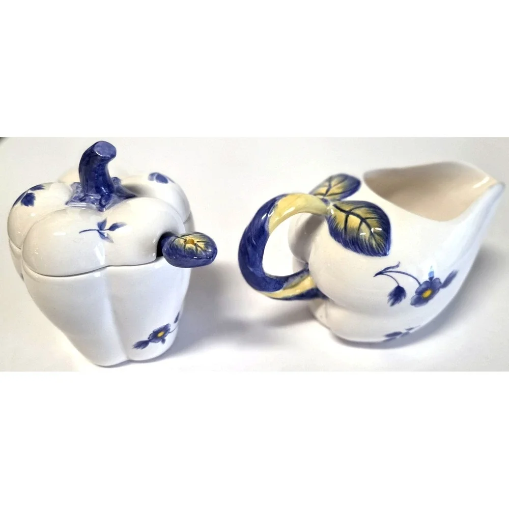 Spode Imperial Garden Completer Set Sugar & Creamer Set Porcelain Lid & Spoon